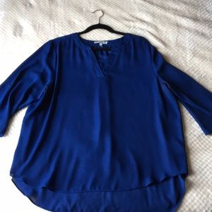 Chaus Cobalt blue sheer blouse size XL hip length
